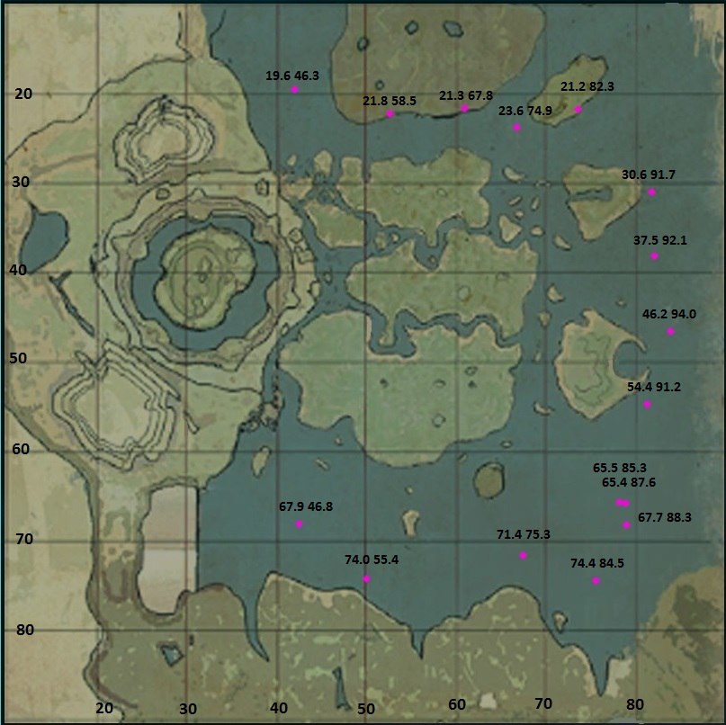 Карта подводного дропа и пещер карты Центр