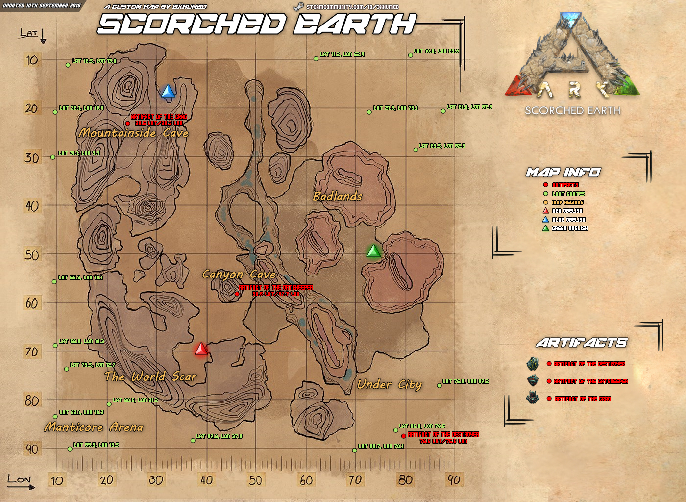Карта ARK Scorched EARTH